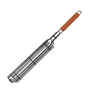 Sausage Grill Tongs Rosewood Handle easy Flipping with cage Style